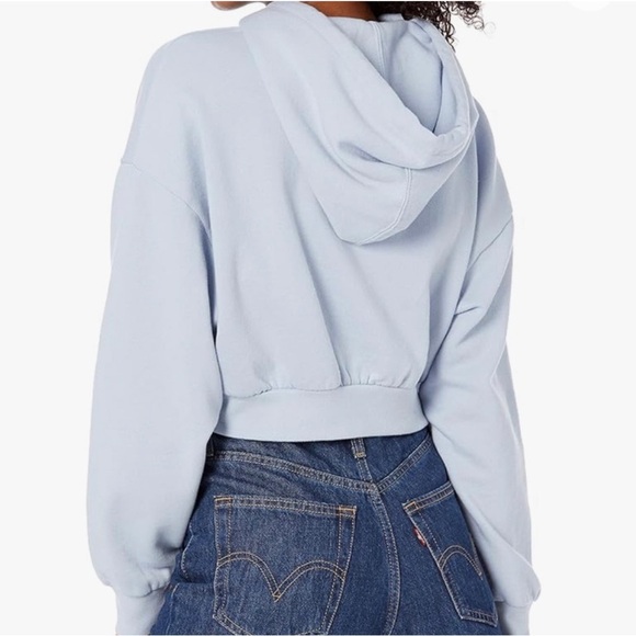 Levi's Laundry Day Cropped Hoodie Sweater Women’s XS Blue Relaxed Fit Skater - Picture 8 of 11